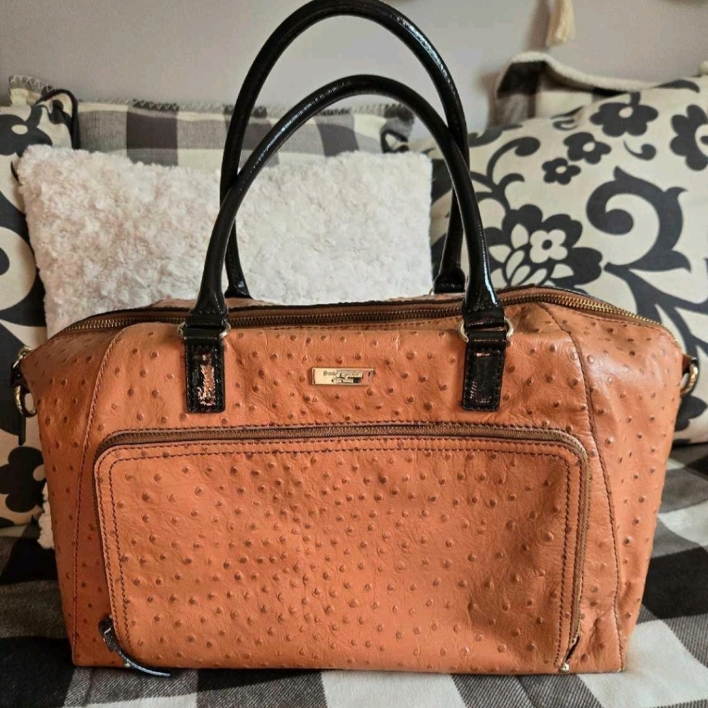 Kate Spade large, ostrich handbag